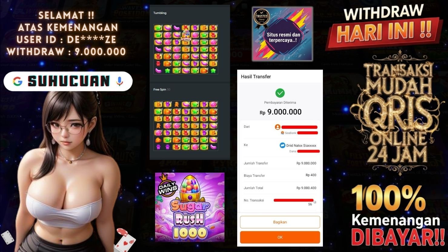 SUHUCUAN JACKPOT SLOT SUGAR RUSH 1000